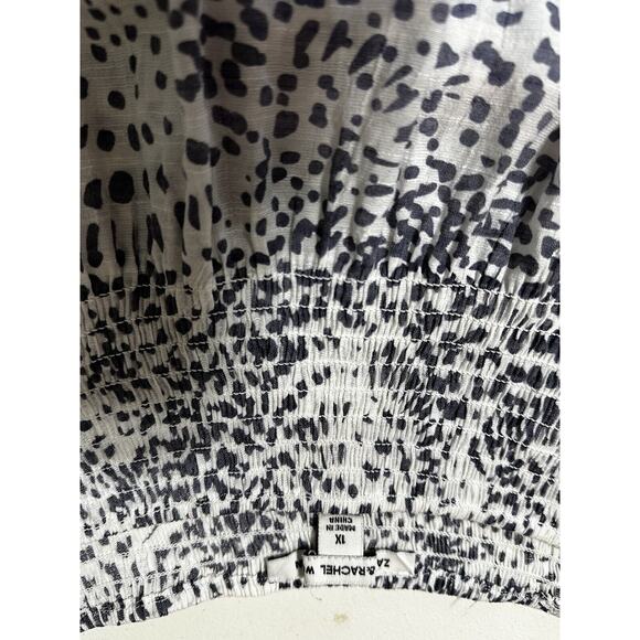 Zac & Rachel Women’s Top Blouse 1X Plus Size Flowy Elastic Neckline Long Sleeve - Picture 11 of 13